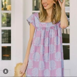 Navy bleu x Lisa Lerch Floral Hydranea Girlhoodcore Mini Dress Sz. XS shift